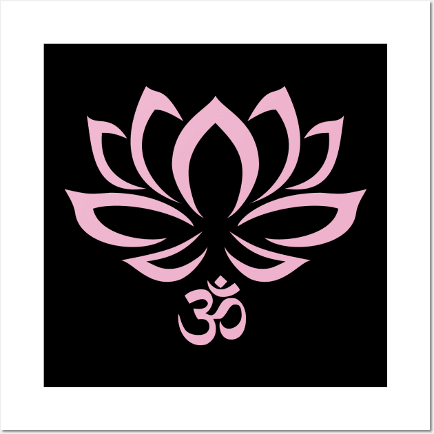 Lotus Flower Om Symbol Pink Wall Art by Wareham Spirals